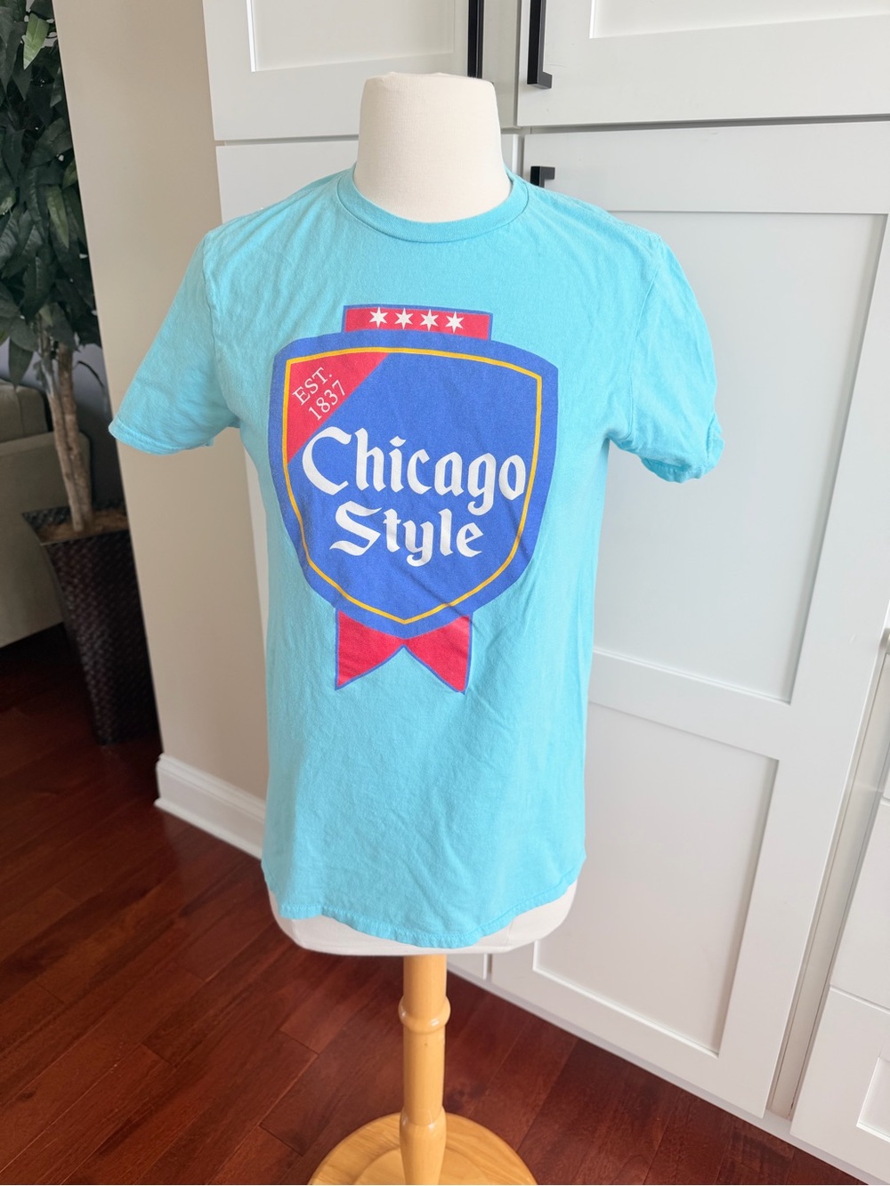 Chicago Style Graphic Tee - Light Blue Large Logo Wrigleyville Cubs